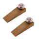 2 Pieces Black Pink Floral Crackle Ceramic Wooden Door Stopper